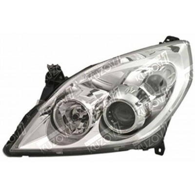 Передняя фара (левая) Хром, Электрическая, Без Моторчика, DEPO для OPEL VECTRA C 2005-2008 - фото